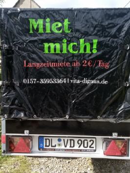 Mietanhänger Plane hinten